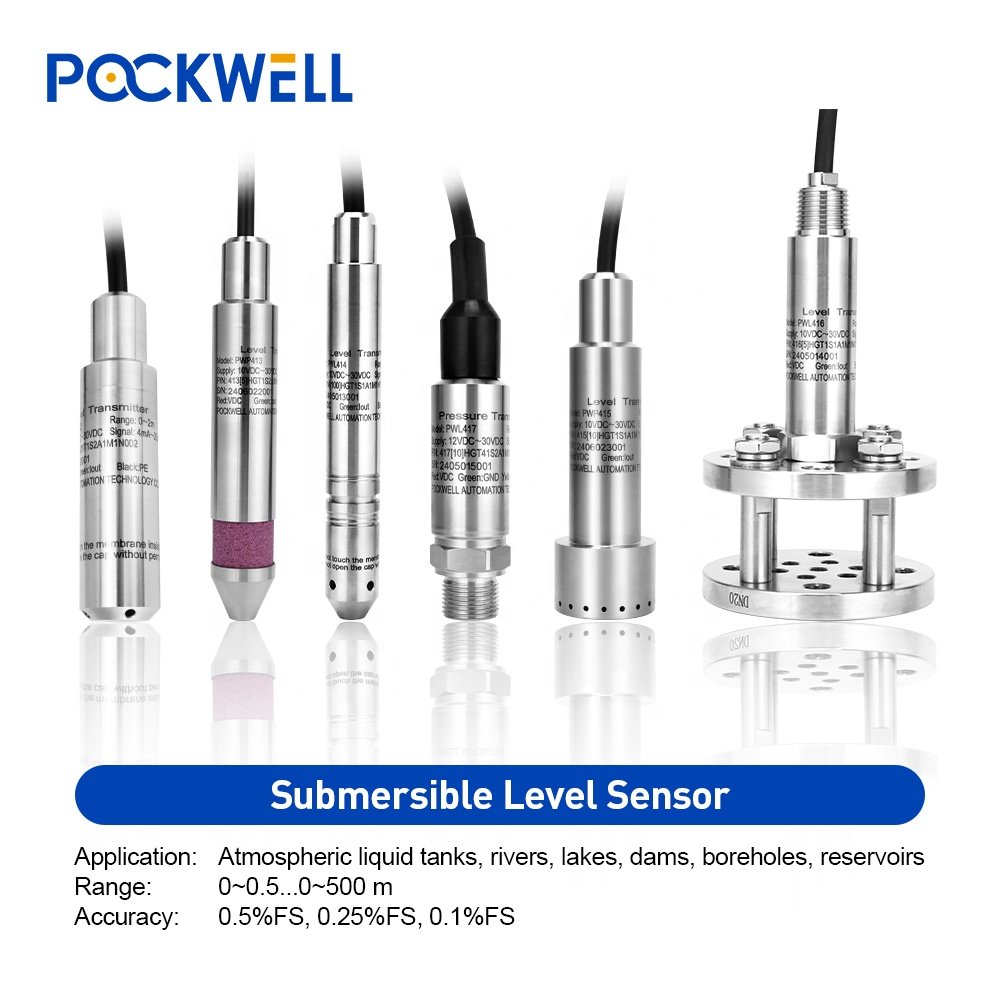 Submersible Industrial Liquid Water Level Sensor Transmitter 100M Depth Level Measuring Instruments For Water Tank Diesel