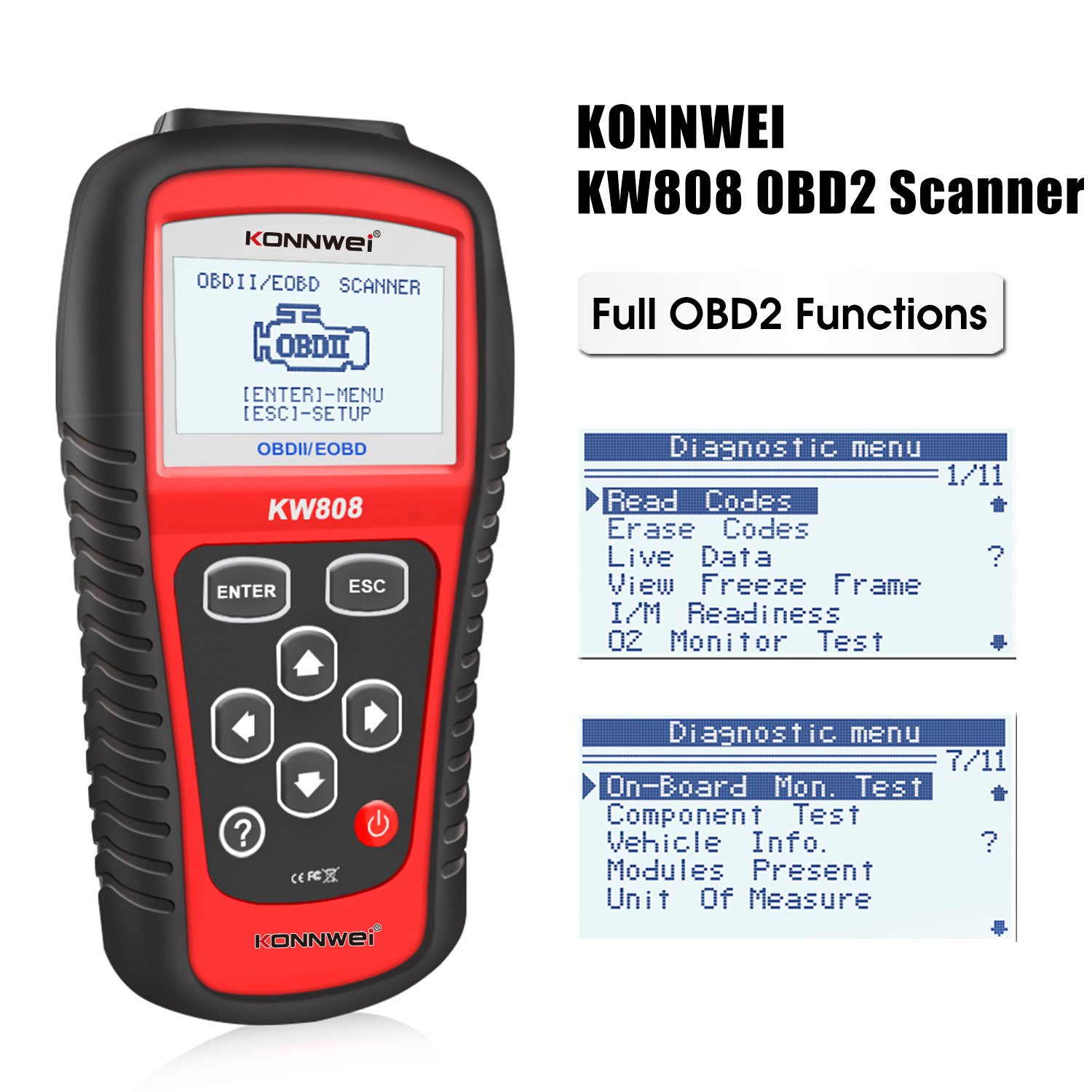 Factory direct vehicle diagnostic machine Konnwei kw808 OBD2 scanner autoescaner automotriz OBD2 diagnostic machine for all cars
