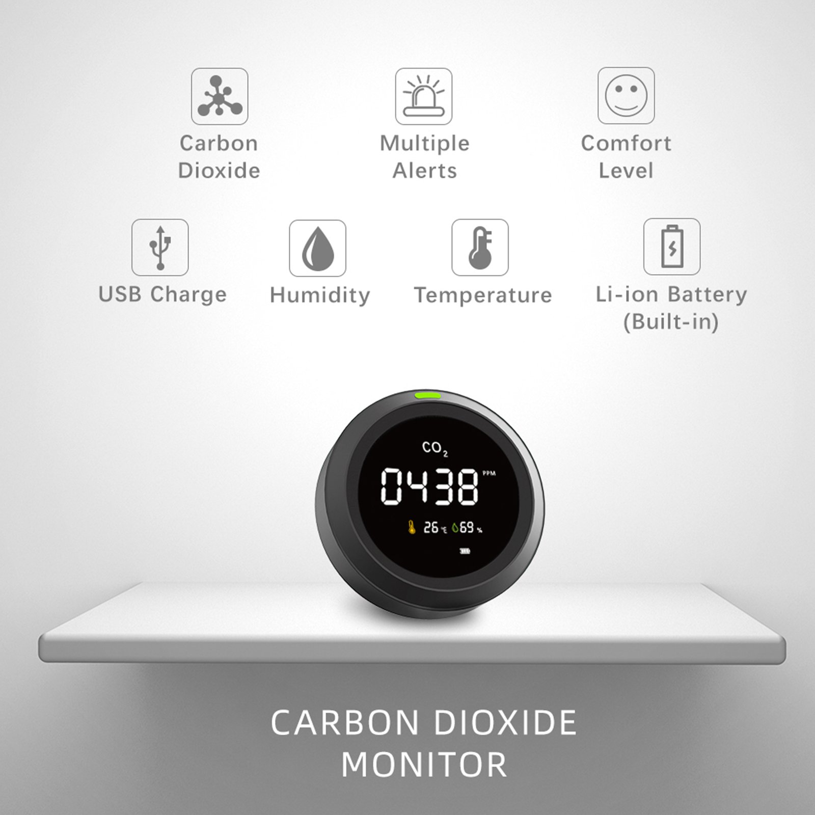 Air quality Temperature and humidity monitor Air monitor CO2 detector Household greenhouse