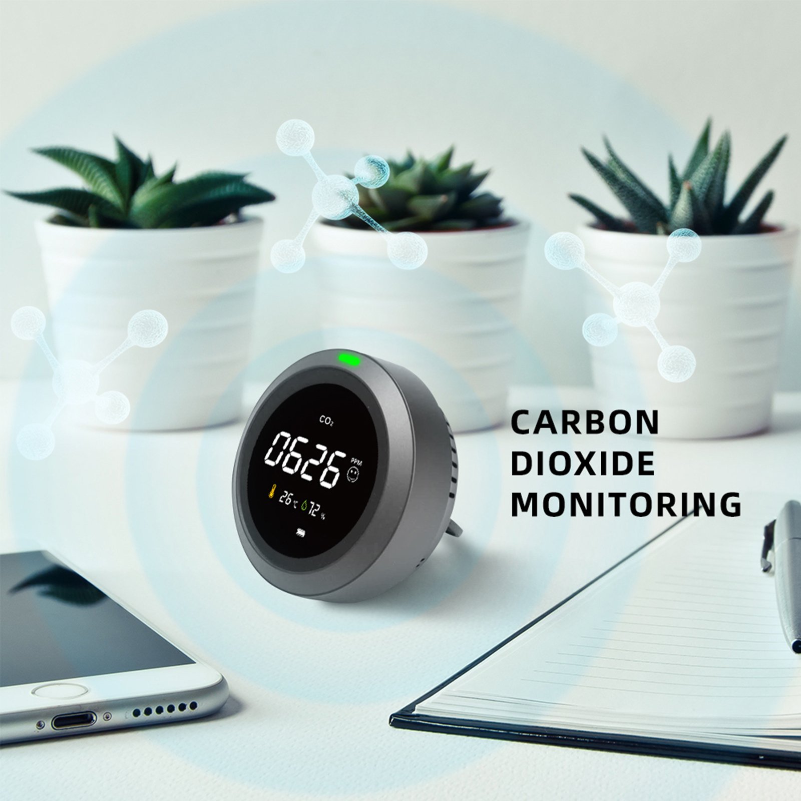 Air quality Temperature and humidity monitor Air monitor CO2 detector Household greenhouse