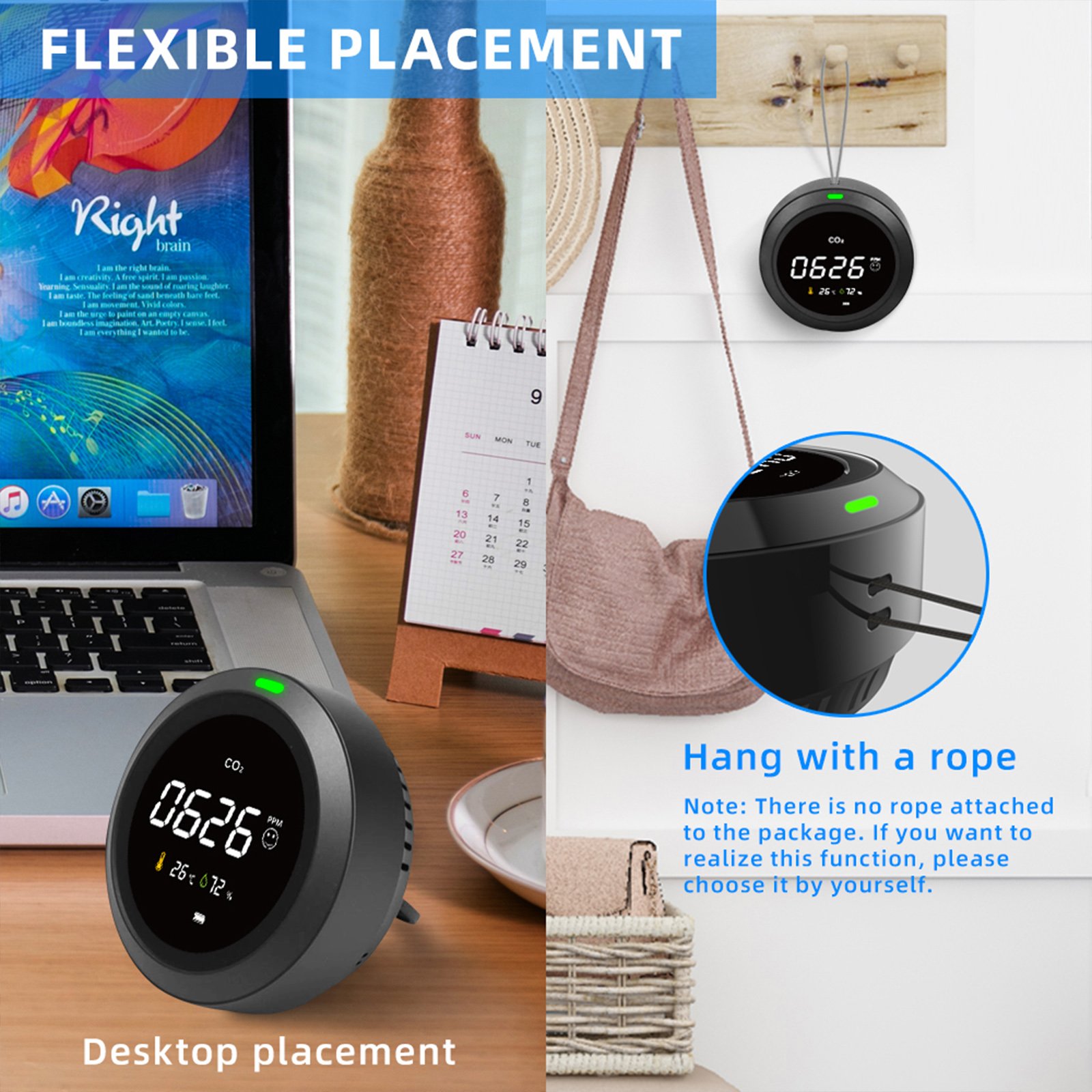 Air quality Temperature and humidity monitor Air monitor CO2 detector Household greenhouse