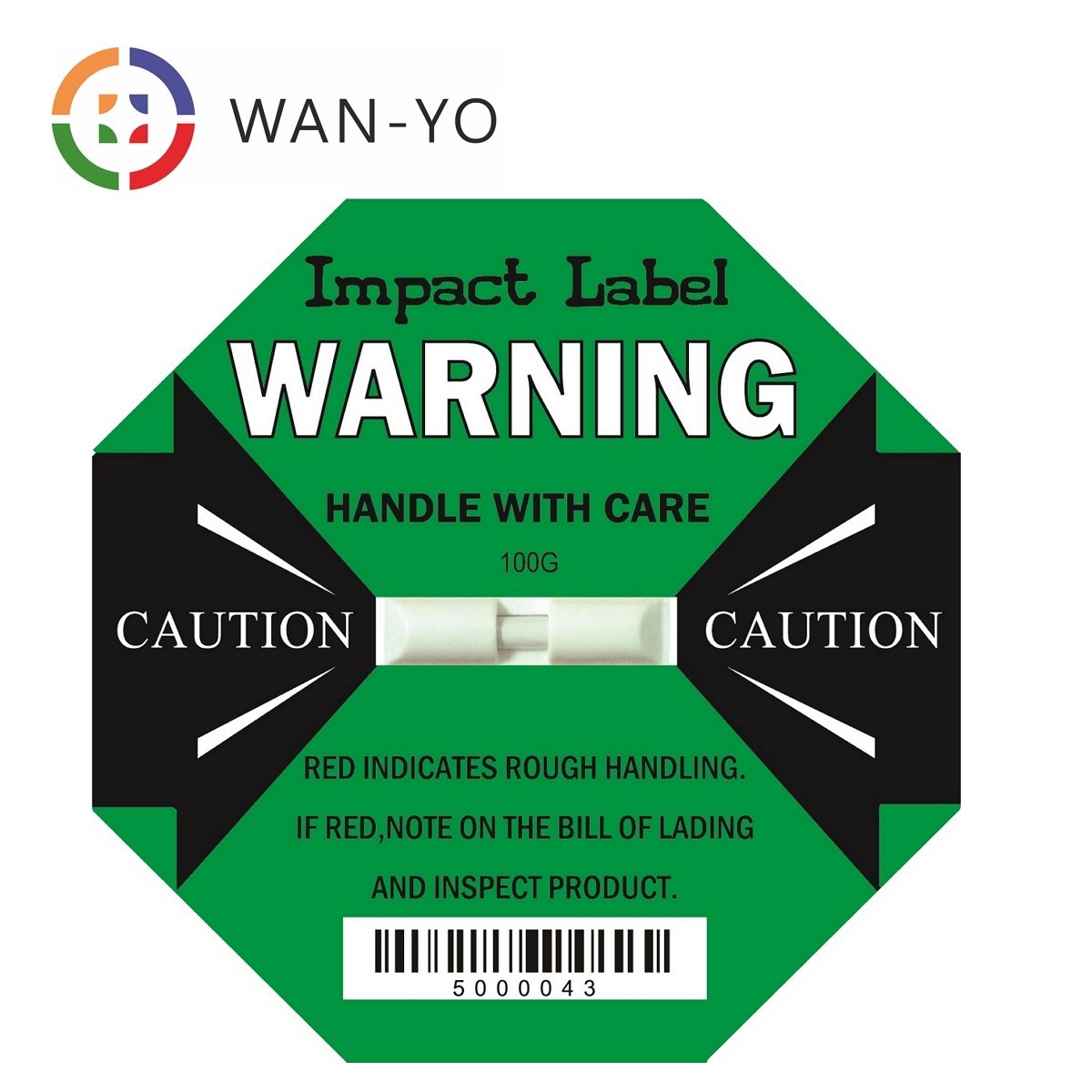 Impact and Vibration Detector - Impact Label 100G Wan-Yo