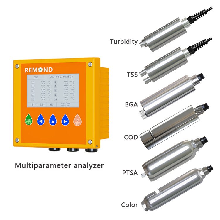 Online 10 In 1 Multiparameter Water Quality Analyzer Tester PH ORP Conductivity Chlorine COD Turbidity Sensor Probe