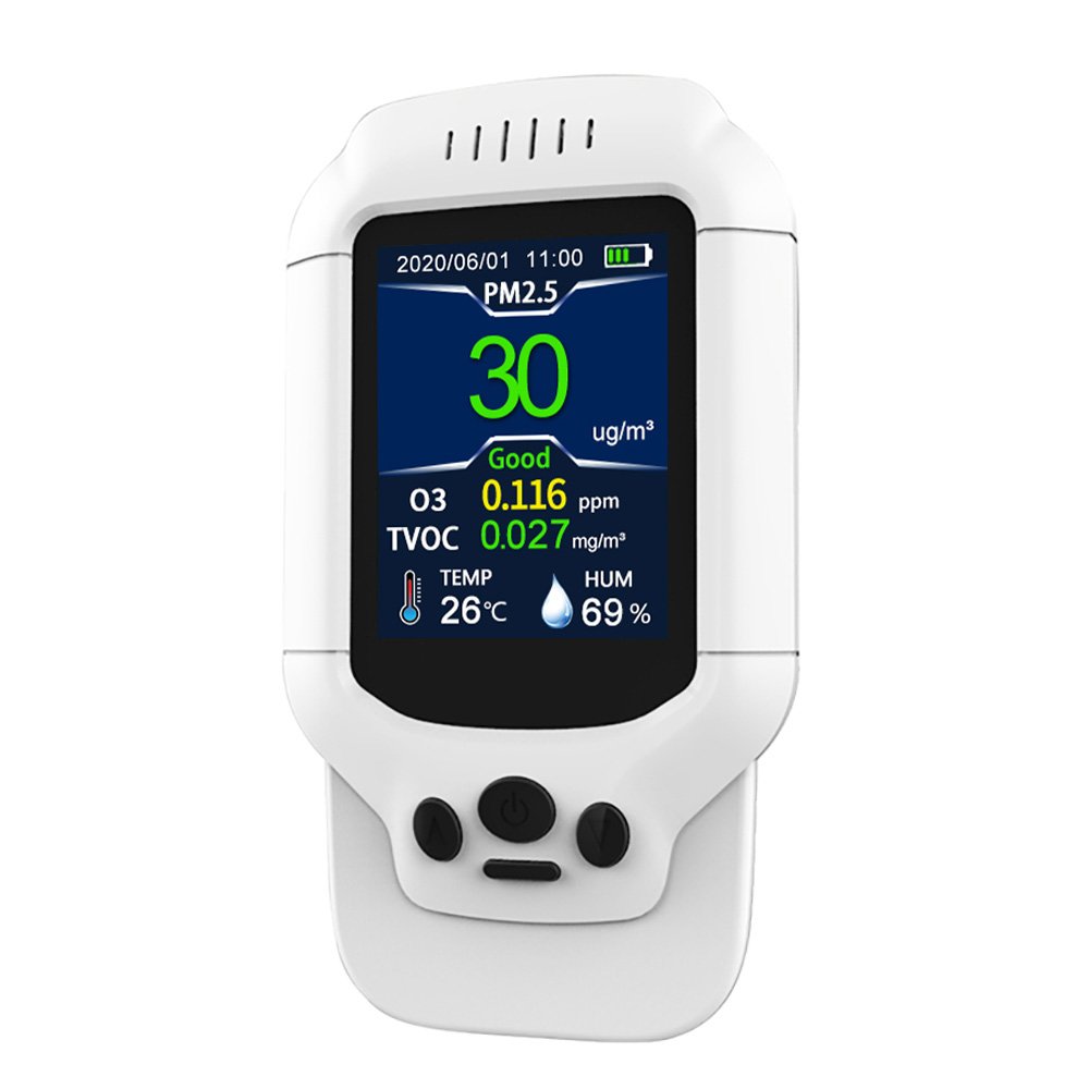 Handheld Ozone Gas Detector PM2.5 TVOC Monitor Meter Air Pollution Tester and Analyzer for O3 Concentration Measurement