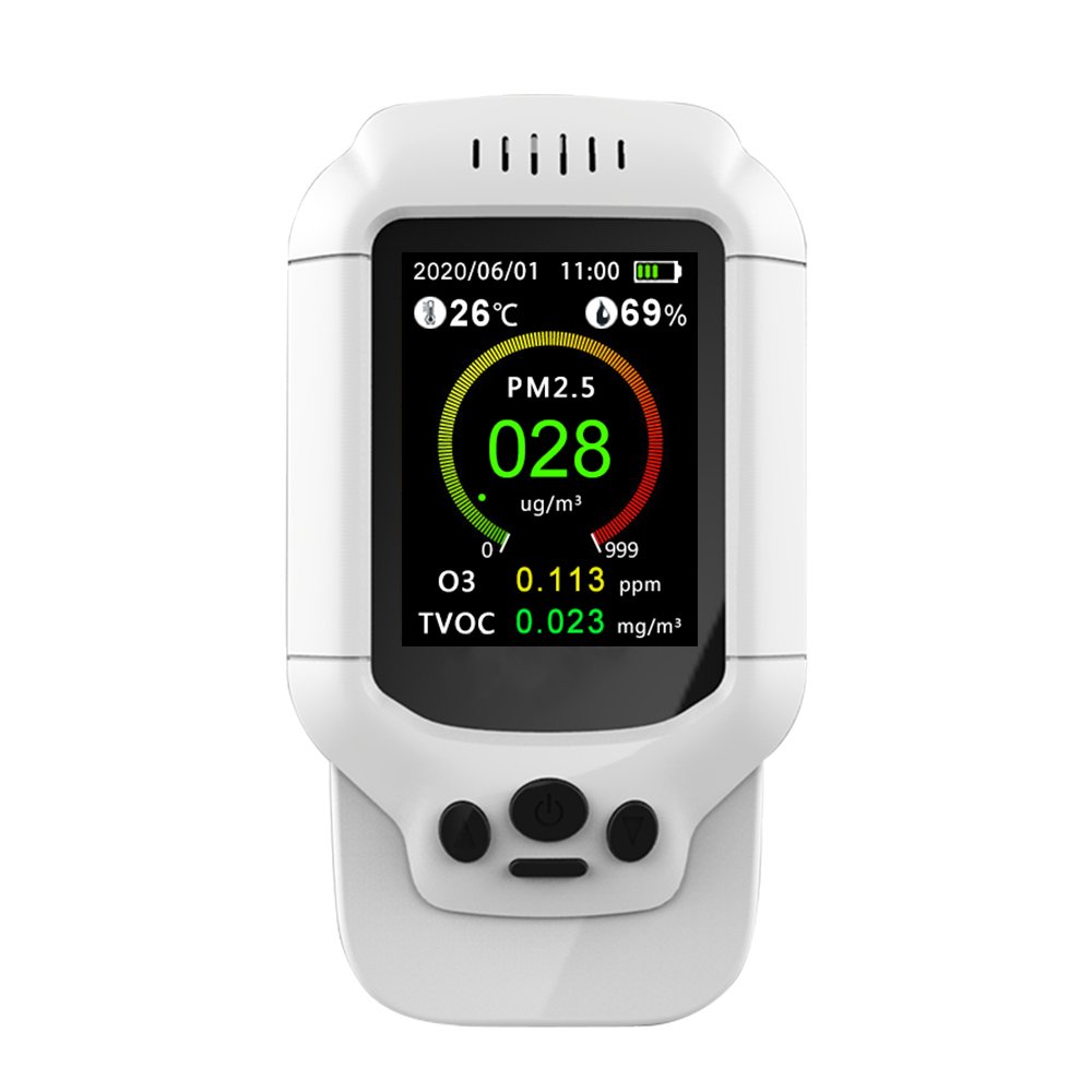 Handheld Ozone Gas Detector PM2.5 TVOC Monitor Meter Air Pollution Tester and Analyzer for O3 Concentration Measurement