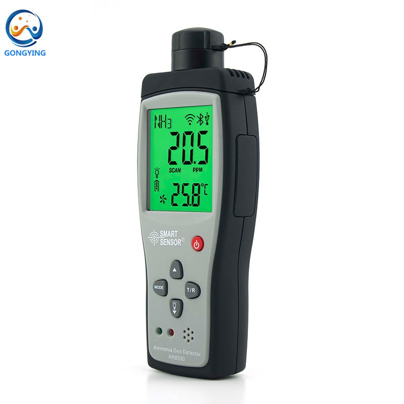 Smart Sensor Handheld Ammonia Gas NH3 Detector Meter Tester Monitor Range 0-100PPM Sound Light Alarm Gas Analyzers AR8500