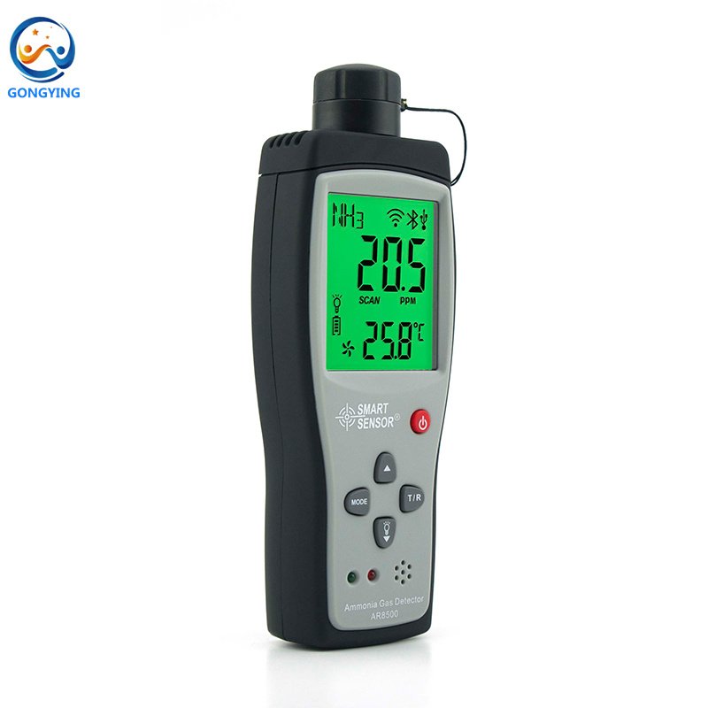 Smart Sensor Handheld Ammonia Gas NH3 Detector Meter Tester Monitor Range 0-100PPM Sound Light Alarm Gas Analyzers AR8500