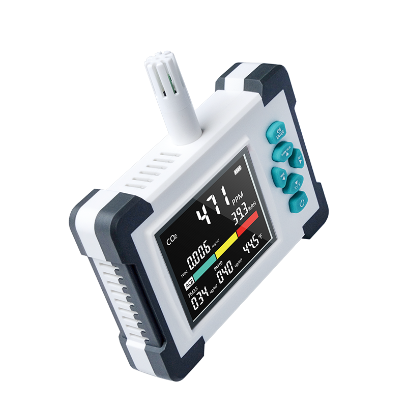 7-in-1 CO2 Meter Tester Carbon Dioxide Detector Air Quality Monitor TVOC,PM,HCHO,TEM,HUM