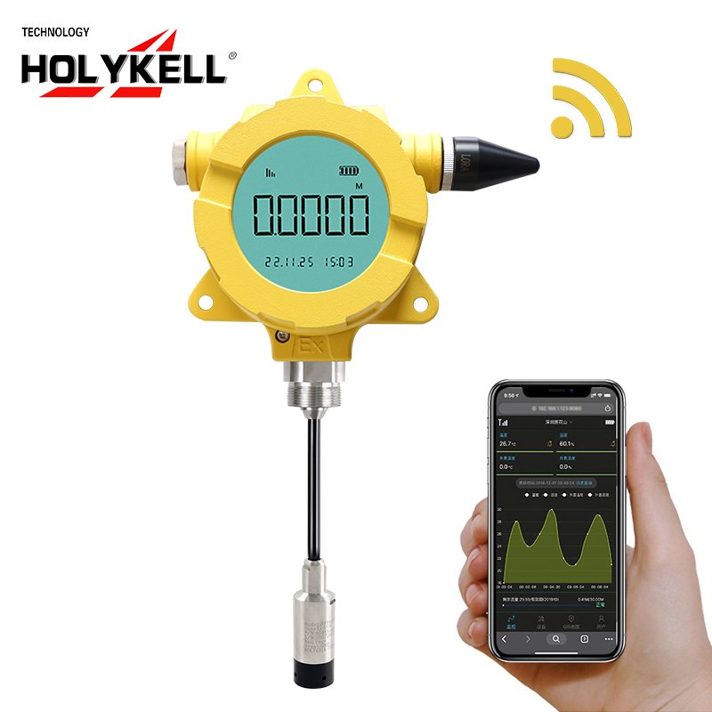 Holykell ultrasonic radar liquid level sensor deep well submersible water tank level sensor