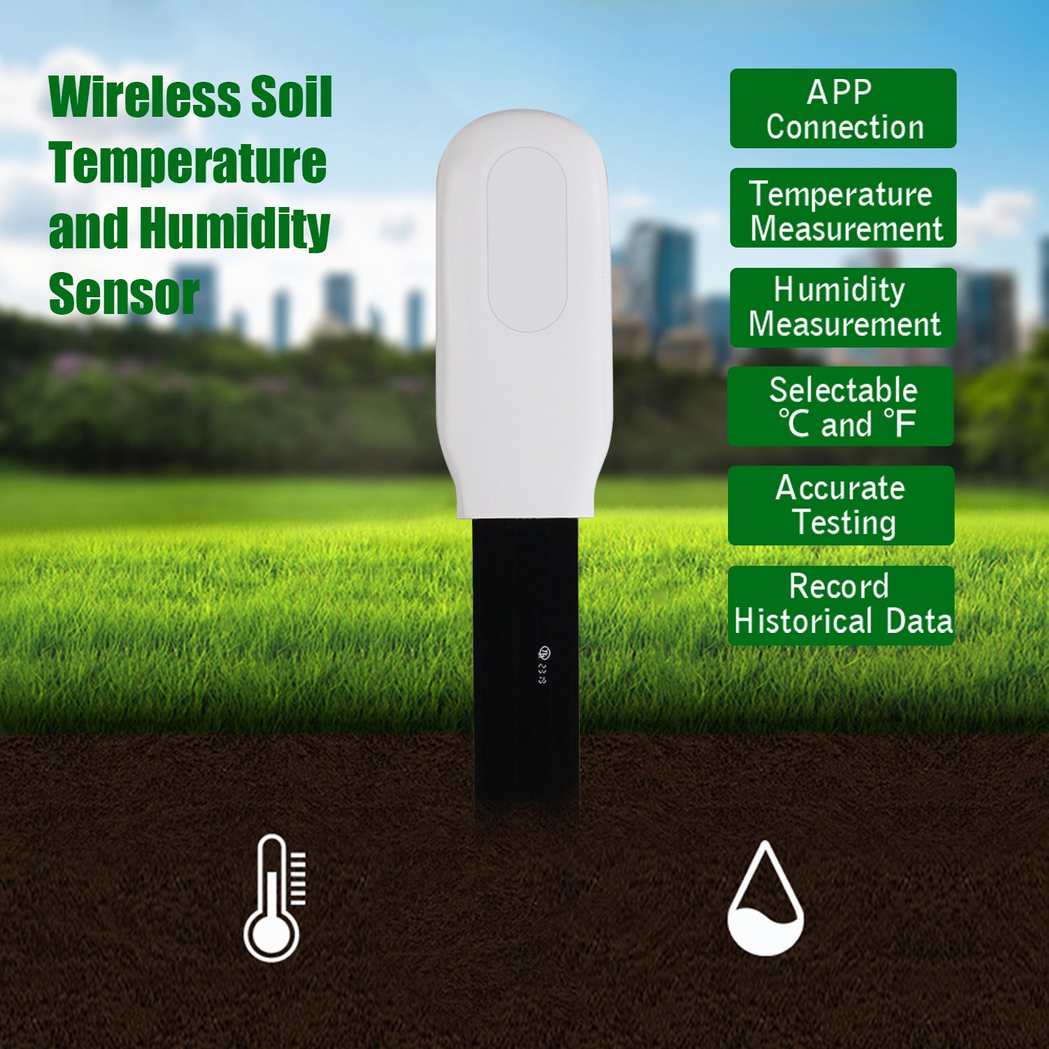 TUYA APP Smart Blue tooth Soil Temperature Meter Moisture Humidity Sensor Garden Irrigation Plant Monitor Detector Tester