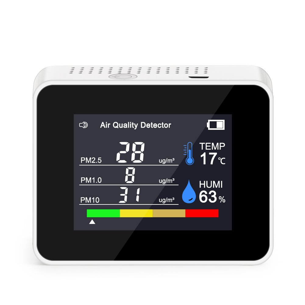 High Quality Digital LCD 8 IN 1 Carbon Dioxide ,PM2.5 , PM1.0 ,PM10, TVOC HCHO Gas Quality Sensor Detector Air Quality Monitor