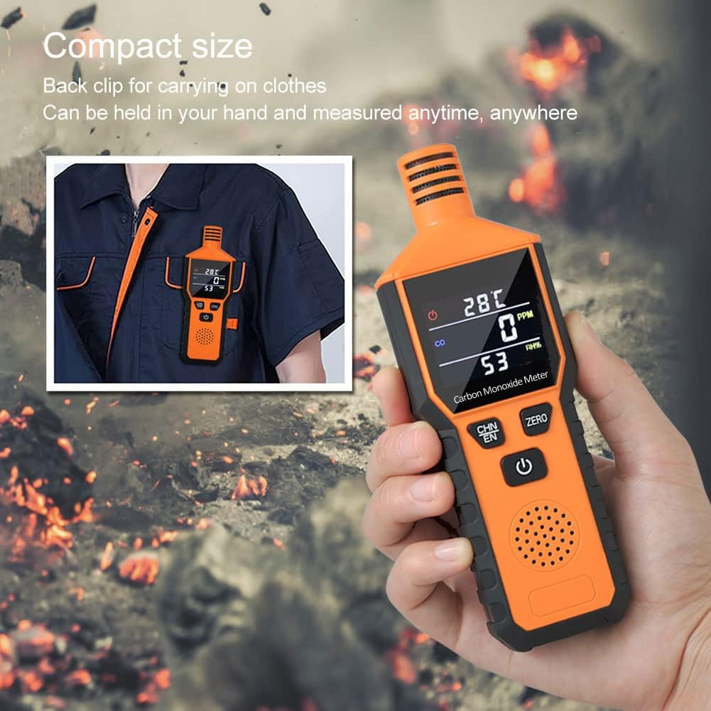 Handheld Carbon Monoxide Meter, Portable Carbon Monoxide Detector, Professional CO Sensor Tester with LCD Color Display CO