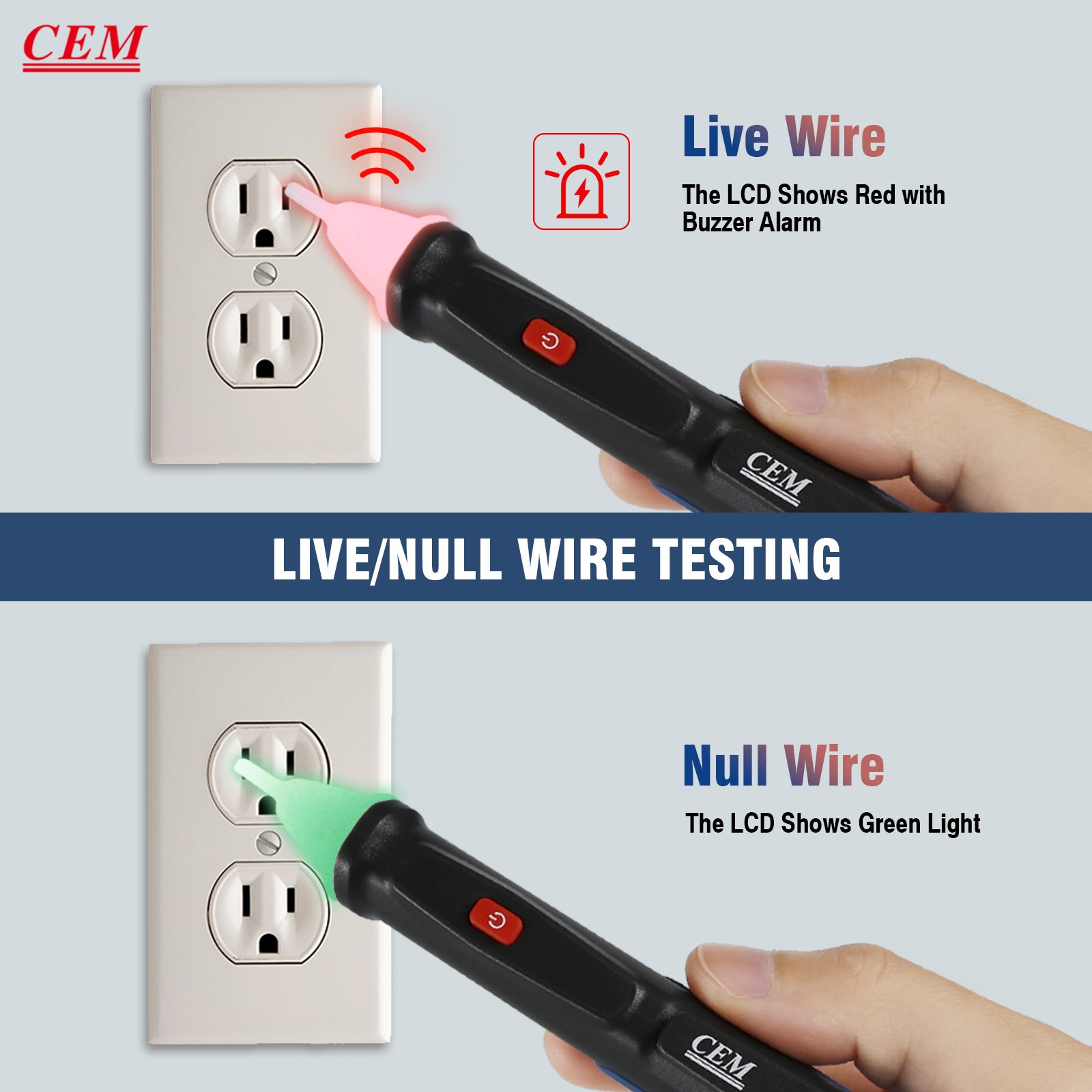 CEM AC-6 50-1000v Sound And Led Alarm Test Pen Type Non-contact Ac Voltage detector