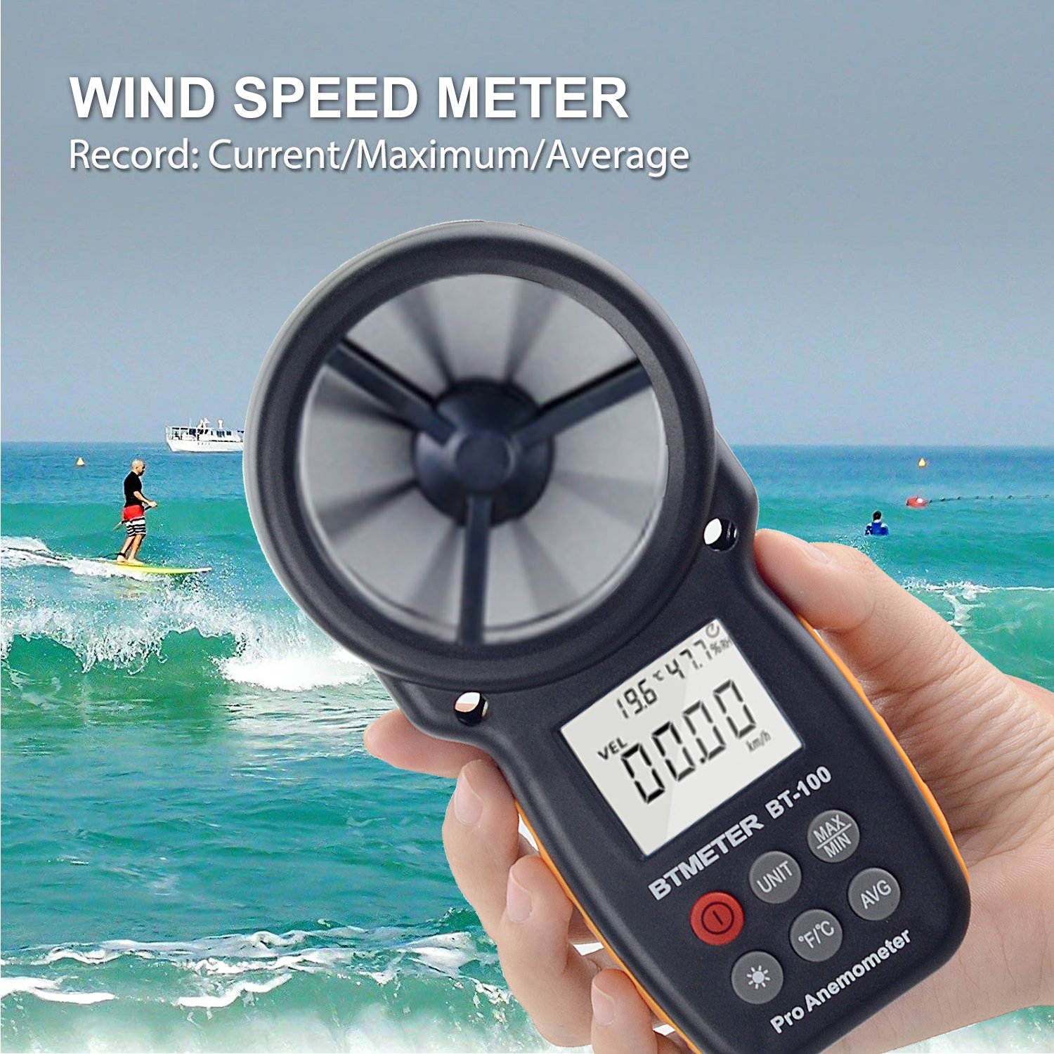 portable wind speed tester handheld Anemometer wind meter factory supply air flow meter wind speed sensor