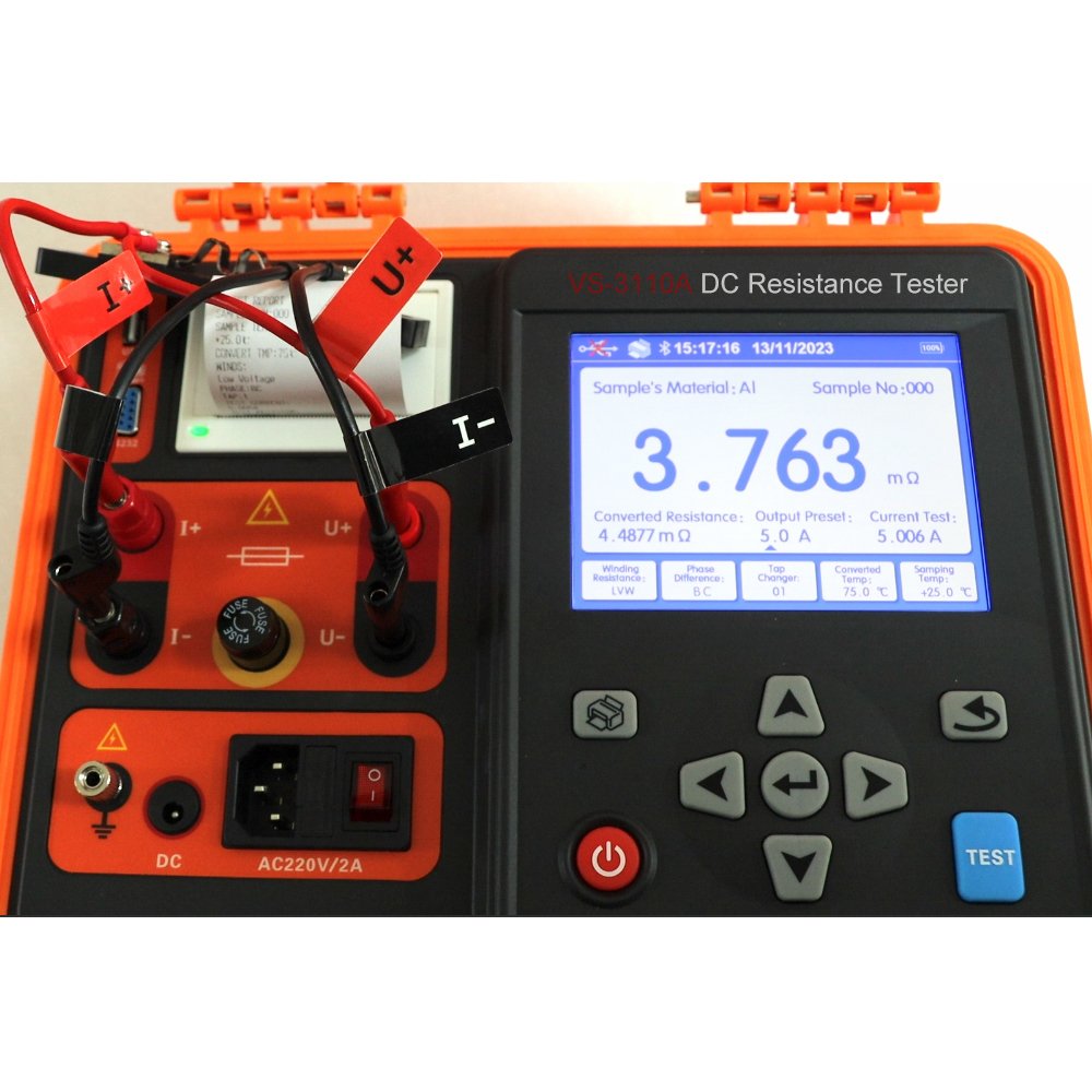 Ultra Light Lithium Battery 10 A Transformer DC Winding Resistance Tester Milliohmmeter