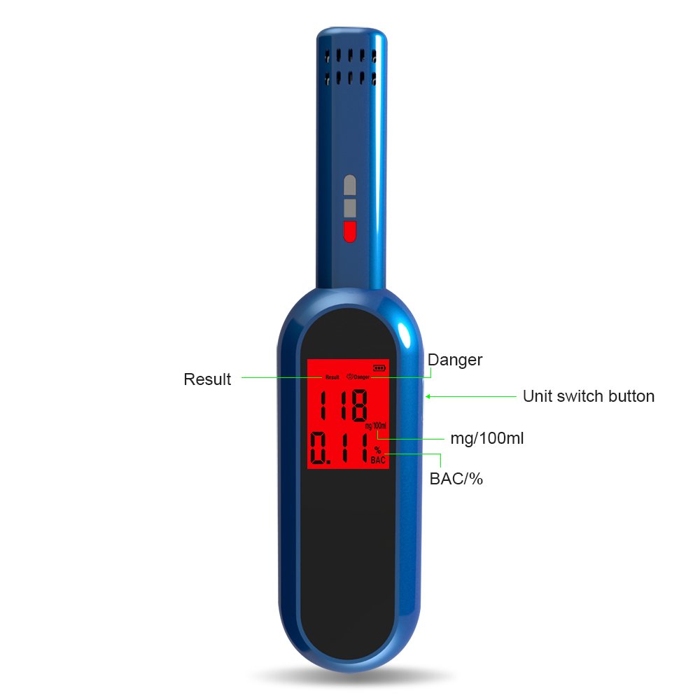Factory Price Non Contact Air Blowing Alcohol Tester with USB Charging Cable Semiconductor Sensor