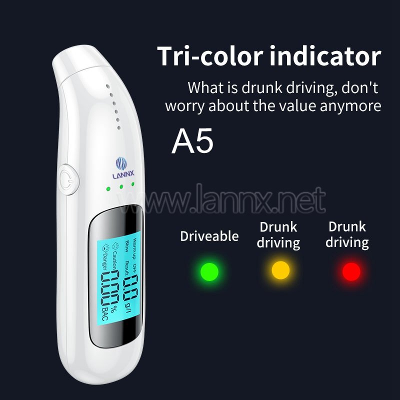 LANNX A5 Best Selling portable handheld digital Alcohol detector Meter checker Breath Tester mini alcoholtester breathalyzer