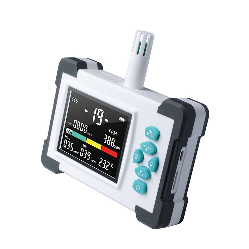 Air quality monitor CO2 carbon dioxide meter PM2.5 PM10 TVOC VOC Dust particles detector Gas analyzer multifunction tester
