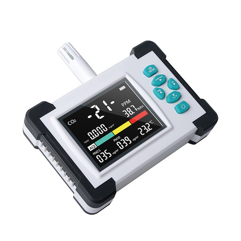 Air quality monitor CO2 carbon dioxide meter PM2.5 PM10 TVOC VOC Dust particles detector Gas analyzer multifunction tester