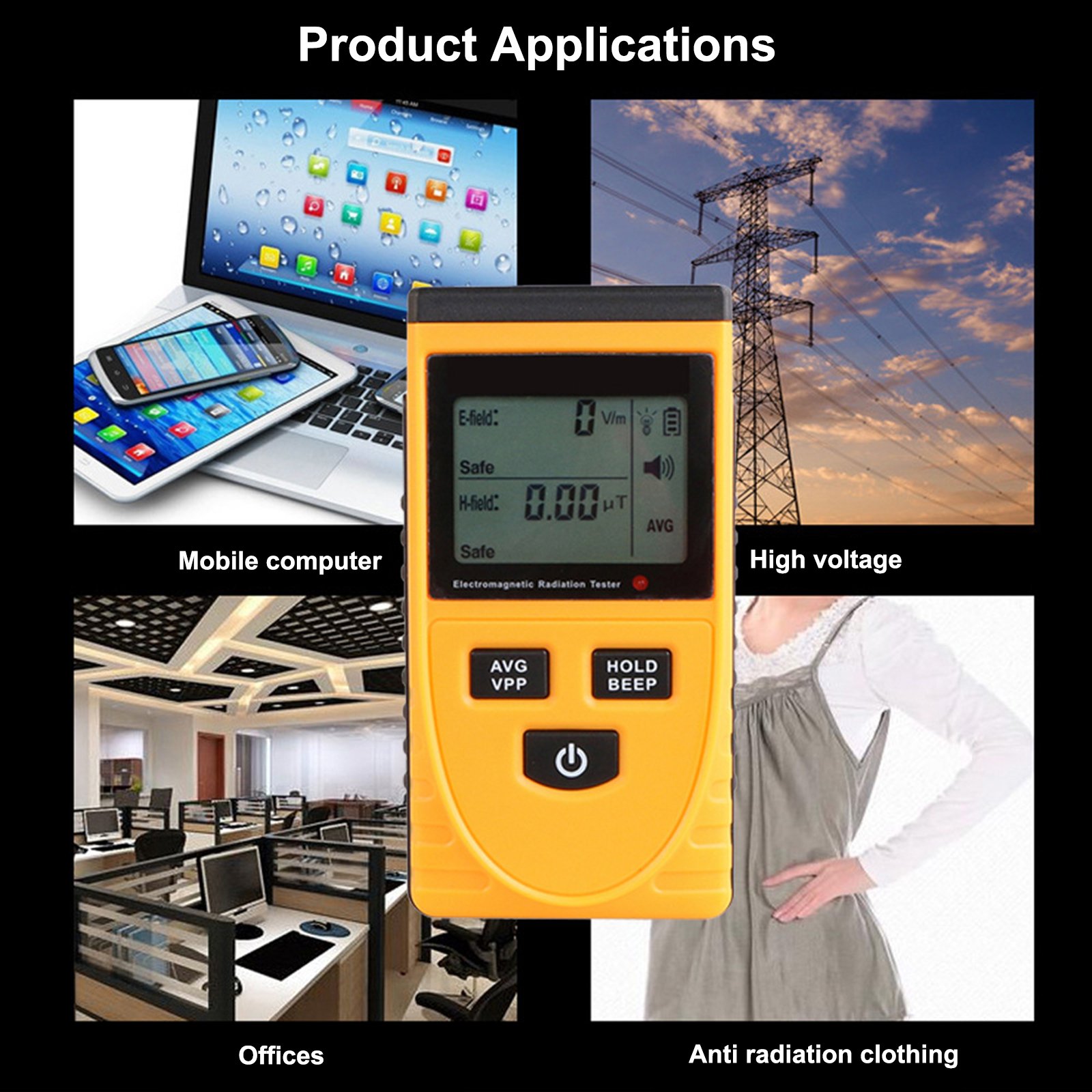 Digital LCD solar radiation meter Anti Electromagnetic Radiation Measurement Detector Dosimeter Sensor GM3120