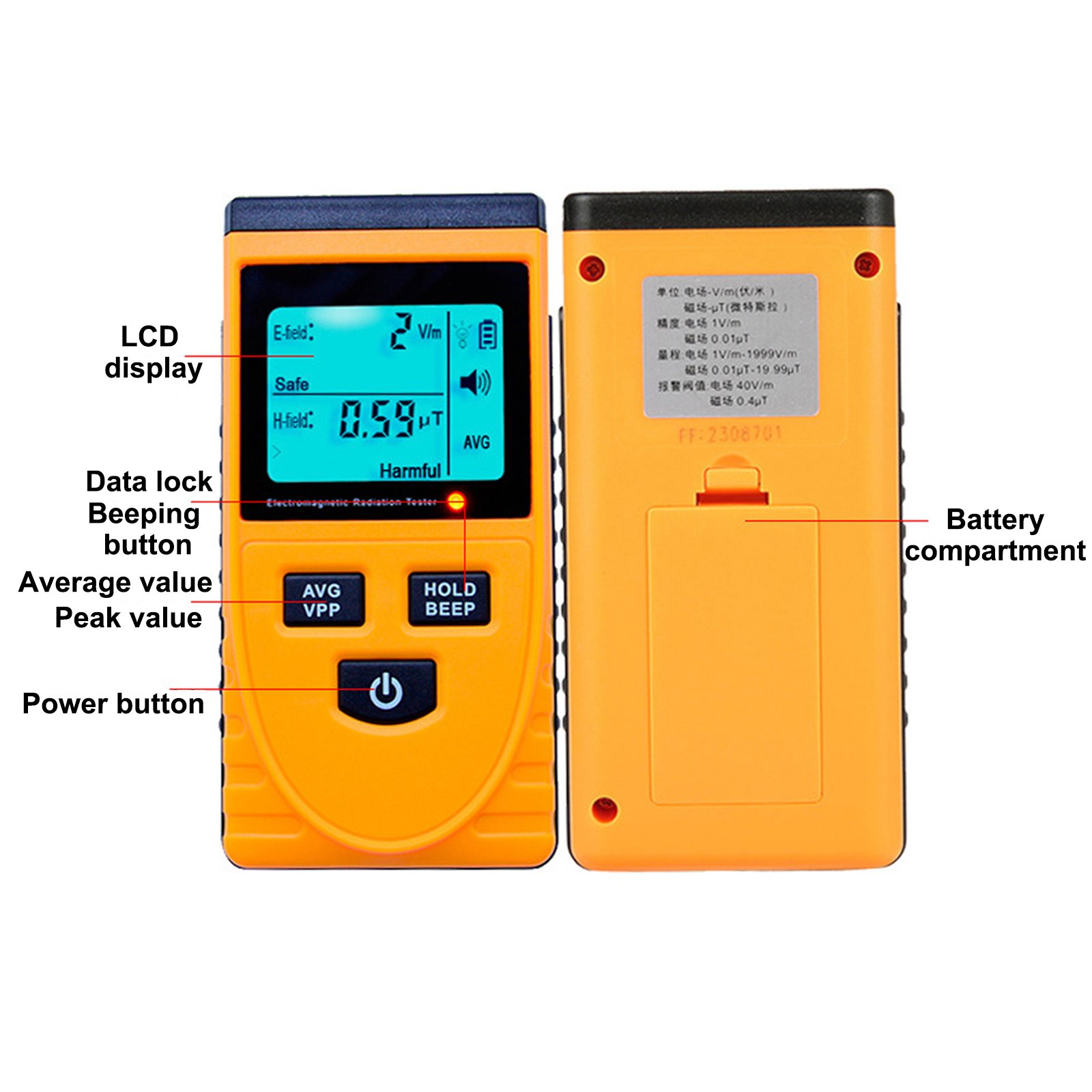 Digital LCD solar radiation meter Anti Electromagnetic Radiation Measurement Detector Dosimeter Sensor GM3120