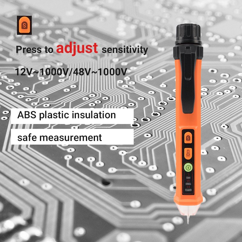 PEAKMETER PM8909 Craftsman Touchless AC live wire non-contact NCV detector voltage tester Pen Double Sensitivity Adjustment