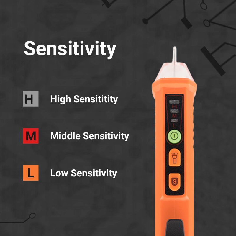 PEAKMETER PM8909 Craftsman Touchless AC live wire non-contact NCV detector voltage tester Pen Double Sensitivity Adjustment