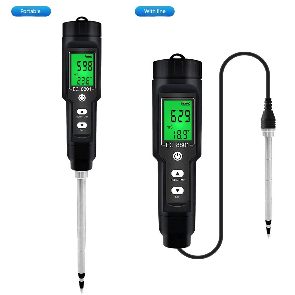 EC-8801 New EC TEMP Soil Tester for Gardens Potted Plants Horticulture Agriculture and Farms