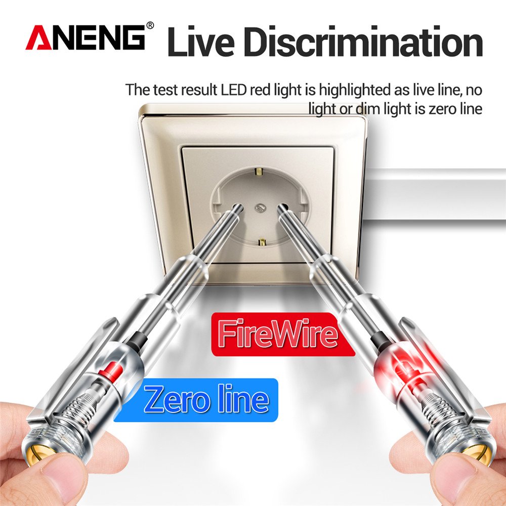 ANENG B09 Electric Screwdriver Probe With Indicator Light Voltage Meter Sensor Pen Detector Tester Tool AC/DC Plastic Induced