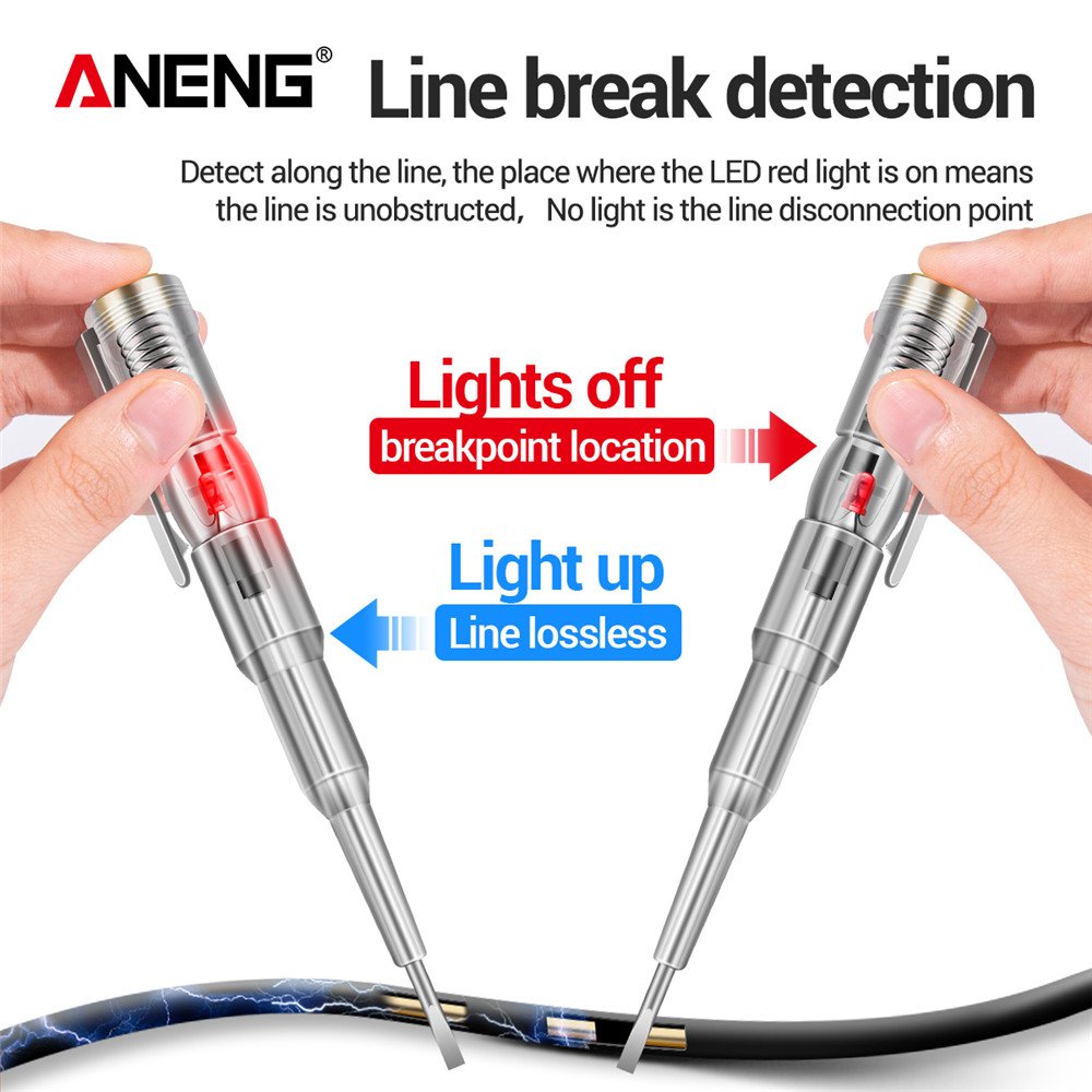 ANENG B09 Electric Screwdriver Probe With Indicator Light Voltage Meter Sensor Pen Detector Tester Tool AC/DC Plastic Induced