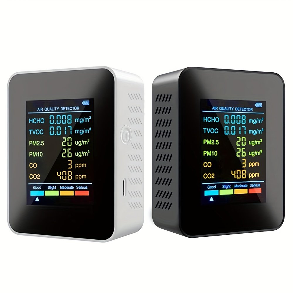 6 IN 1 Hot Selling Detector Indoor Temperature Humidity Tester Carbon Dioxide Detector Real Time Reading