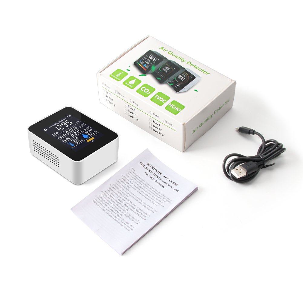 Newest smart Air Monitor APP Control LCD Digital TVOC HCHO Detector USB Charge S CO2 Meter