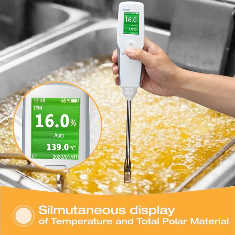WEIAI LCD Food Processing Fried Oil Quality temp TPM cooking oil test strips Home Restaurant Free Fatty Acids oil tester machine