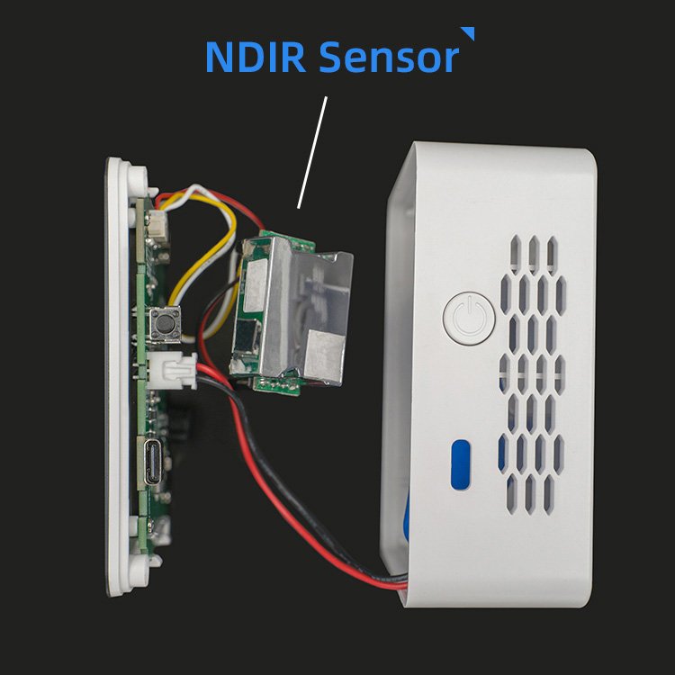 ggele Wall Mount Portable Infrared Wifi Air Quality Monitor Co2 Meter Detector Temperature Humidity Sensor