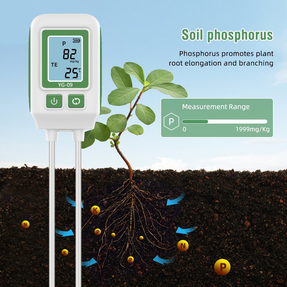 Portable LCD Large Screen Display Soil Nutrient Tester Soil NPK Sensor Soil Detector Analyzer
