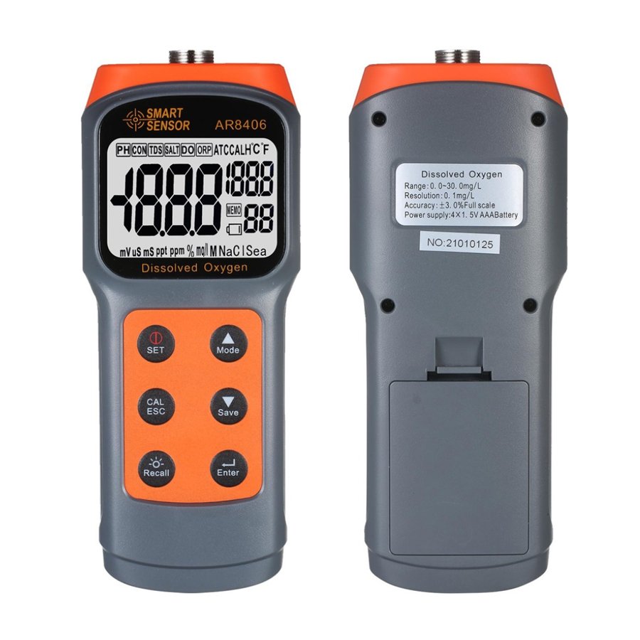SMART SENSOR AR8406 Portable Digital Dissolved Oxygen Analyzer Detector Meter DO/Water Quality Tester