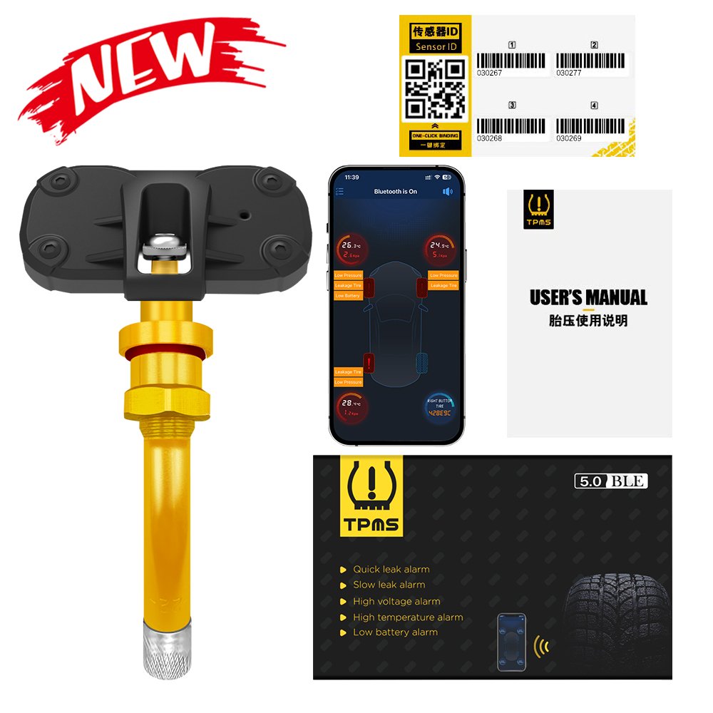 Source Factory Upgraded T106A IOS Android Cell Connection tpms sensor bluetooth 5.0 TPMS Tire Pressure Monitor System