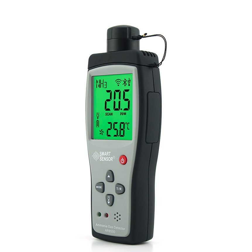 Smart sensor Handheld Ammonia Gas NH3 Detector Meter Tester Monitor Range 0-100PPM Sound Light Alarm Gas Analyzers AR8500