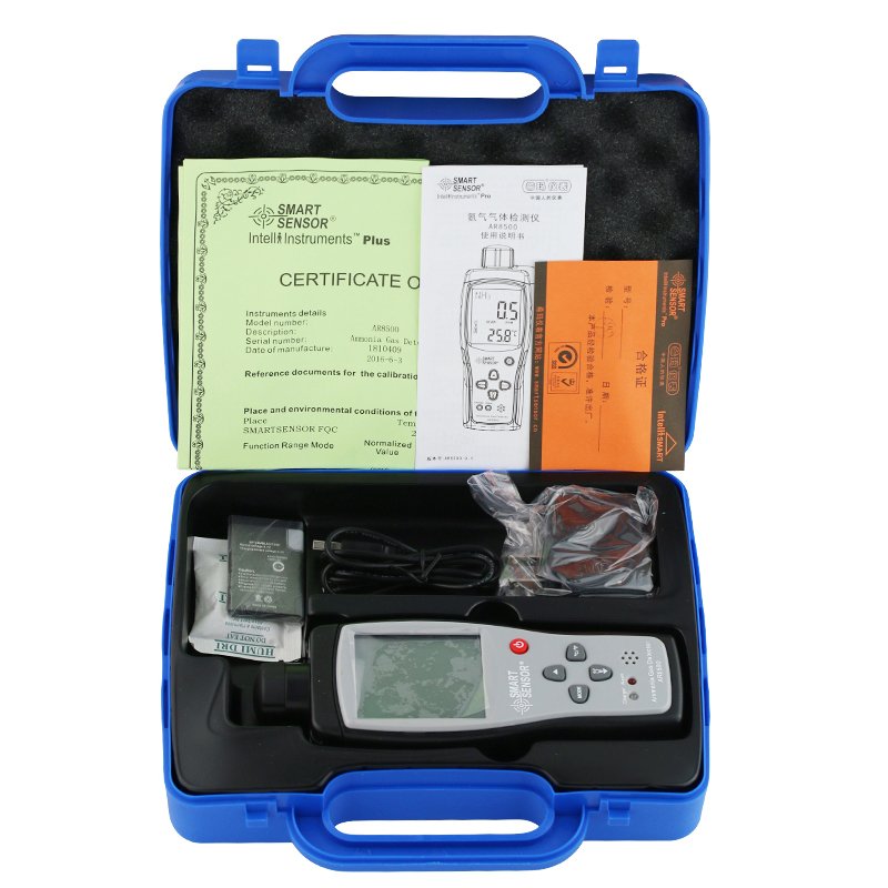 Smart sensor Handheld Ammonia Gas NH3 Detector Meter Tester Monitor Range 0-100PPM Sound Light Alarm Gas Analyzers AR8500