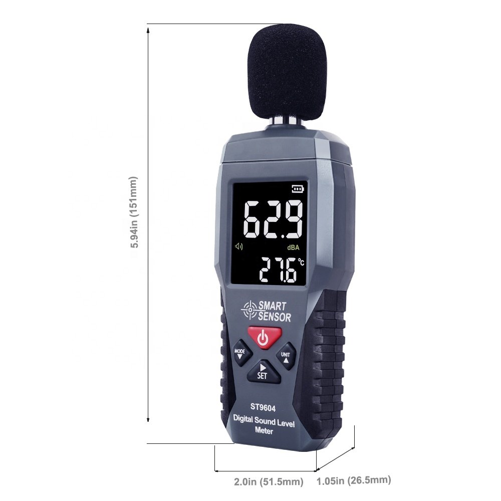 Smart Sensor ST9604 30-130 dB Noise Level Decibel Detector Audio Tester Metro Diagnostic-Tool Digital Sound Level Noise Meter