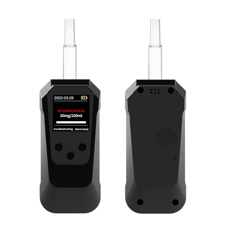 Customized Semiconductor high-precision smart sensor handheld alcohol detector tester with hygienic disposable blowpipe