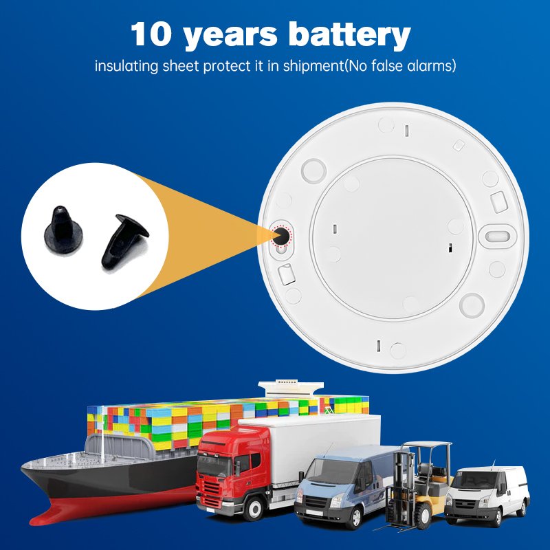 Portable Photoelectric Standalone Smoke Alarm Tester En 14604 Wireless 10 Year Smoke Detector Battery