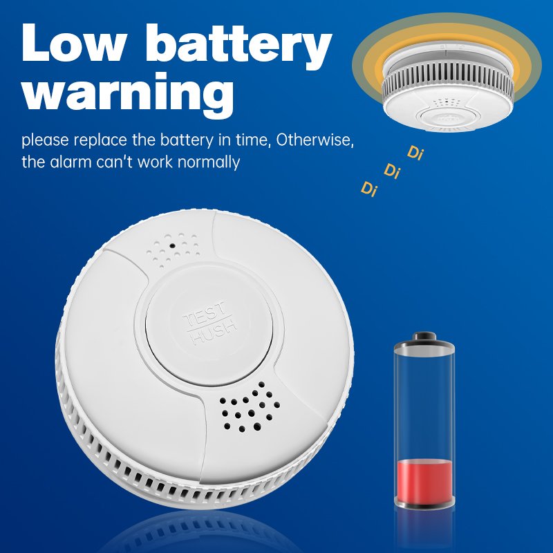 Portable Photoelectric Standalone Smoke Alarm Tester En 14604 Wireless 10 Year Smoke Detector Battery