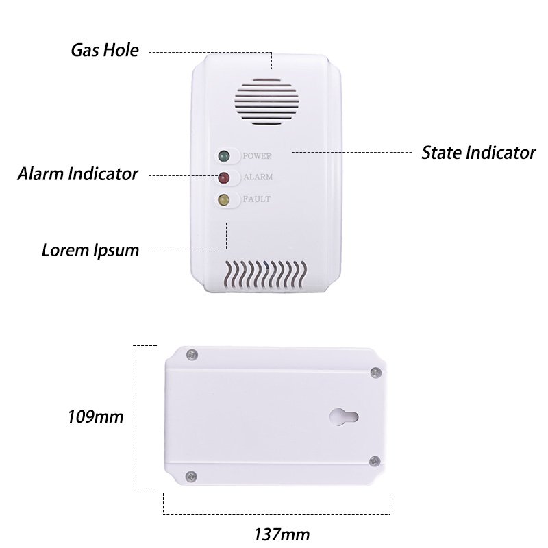 WEAJA Household Gas Tester Meter with Alarm New Home Gas Detector and Combustible Gas Sensor