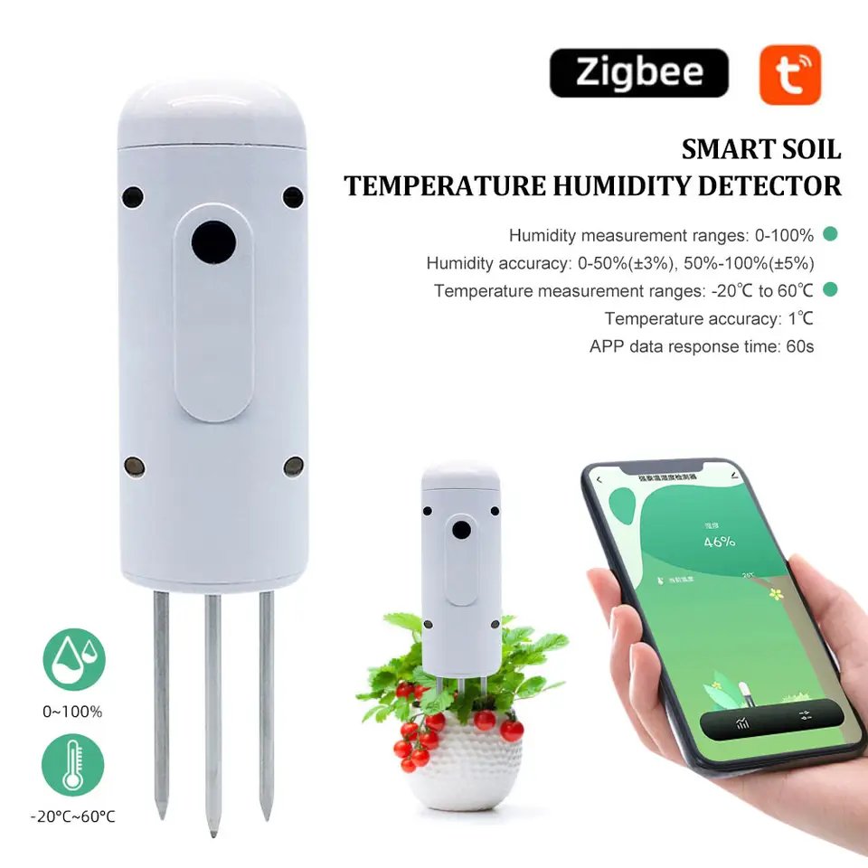 Tuya Smart home soil dryness detector Zigbee Soil monitor temperature sensor