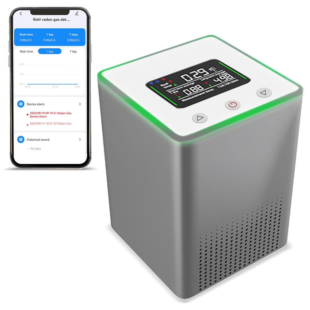 Home Radon Monitor with Pulse Ion Chamber Sensor LCD screen bq/m3 pci/l radon tester air soil water radon monitor