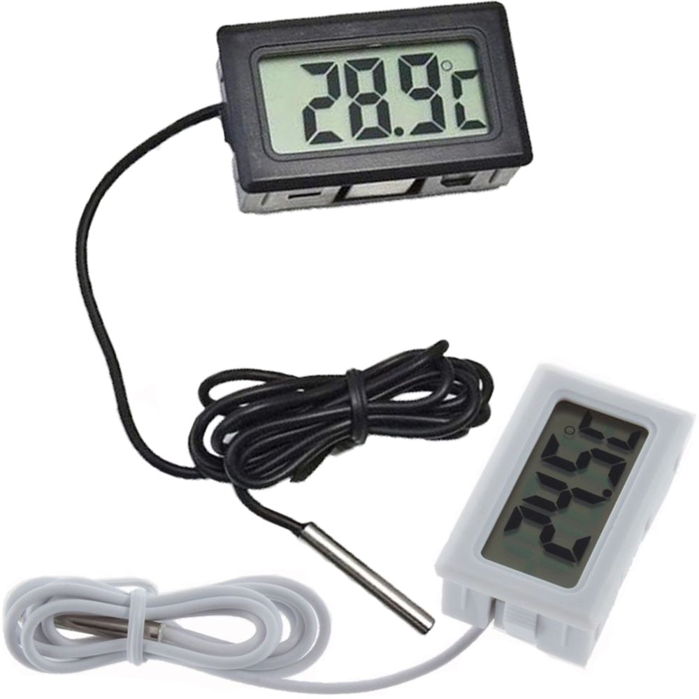 FY-10 Mini LCD Digital Thermometer Aquarium Car Water Bath Temperature Tester Detector Monitor Embedded Temperature Sensor 1M