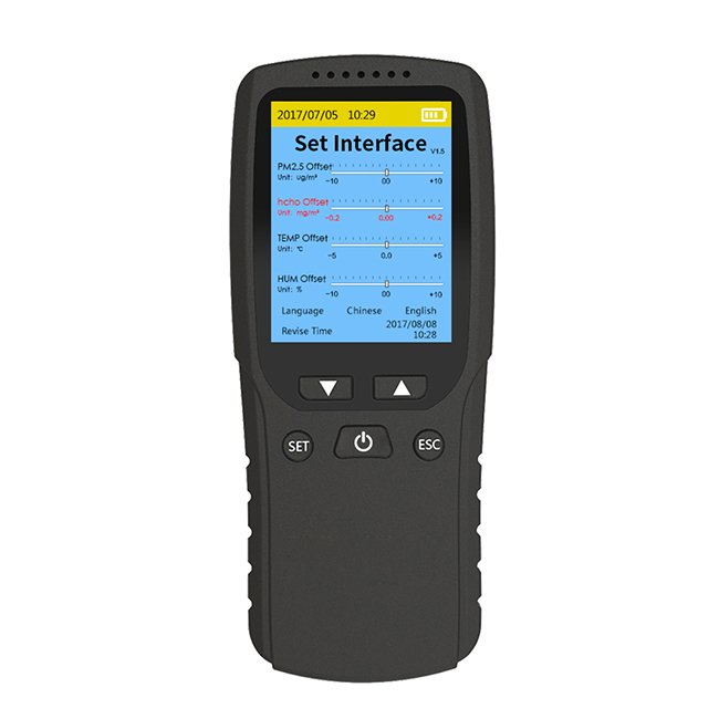 Handheld Air Quality Monitor PM2.5 PM1.0 PM10 Digital Tester Meter with HCHO TVOC Gas Analyzer for Indoor/Outdoor Use