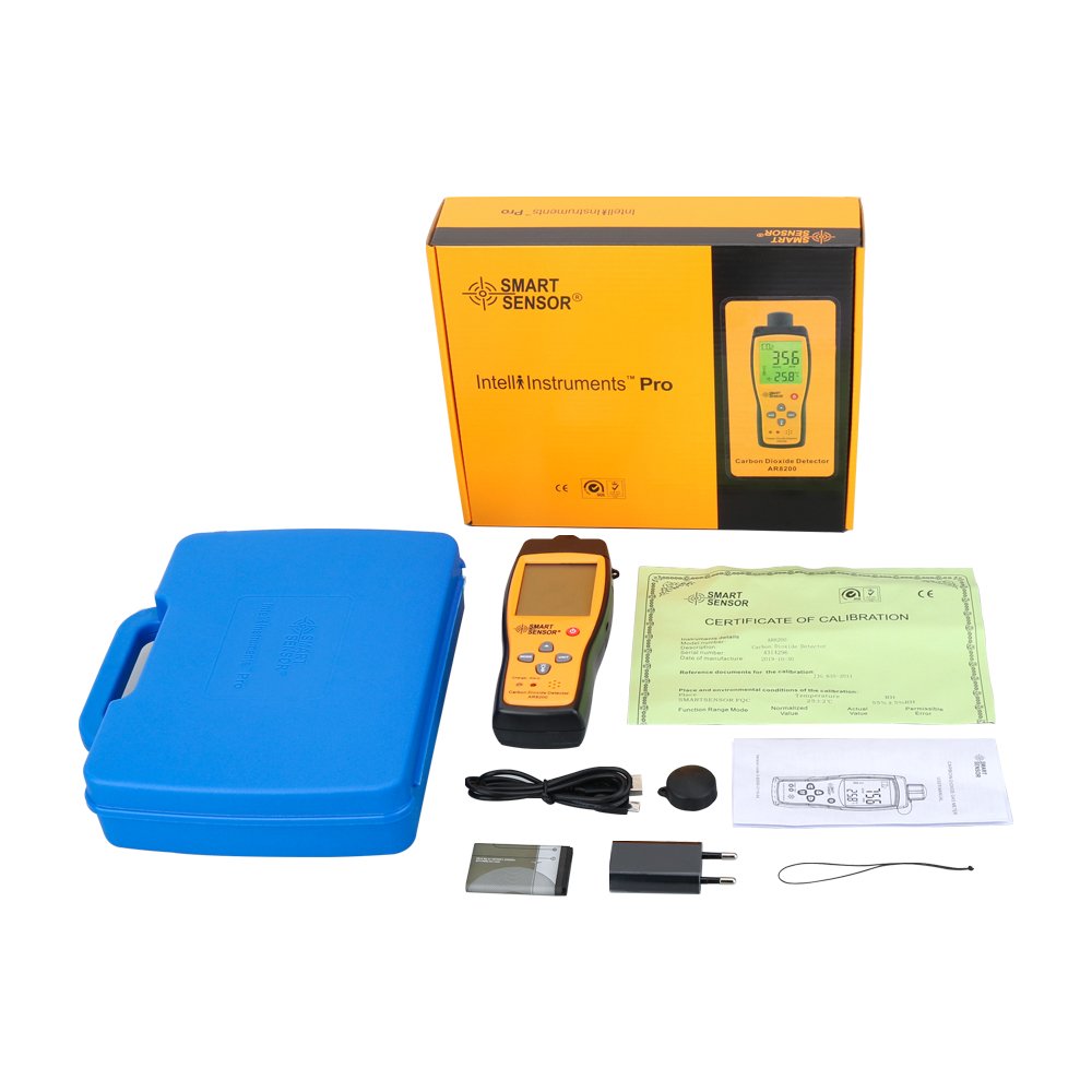 Professional Gas Analyzer CO2 Meter Monitor Gas Detector Carbon Dioxide Detector Indoor Air Quality Monitor CO2 Tester AR8200