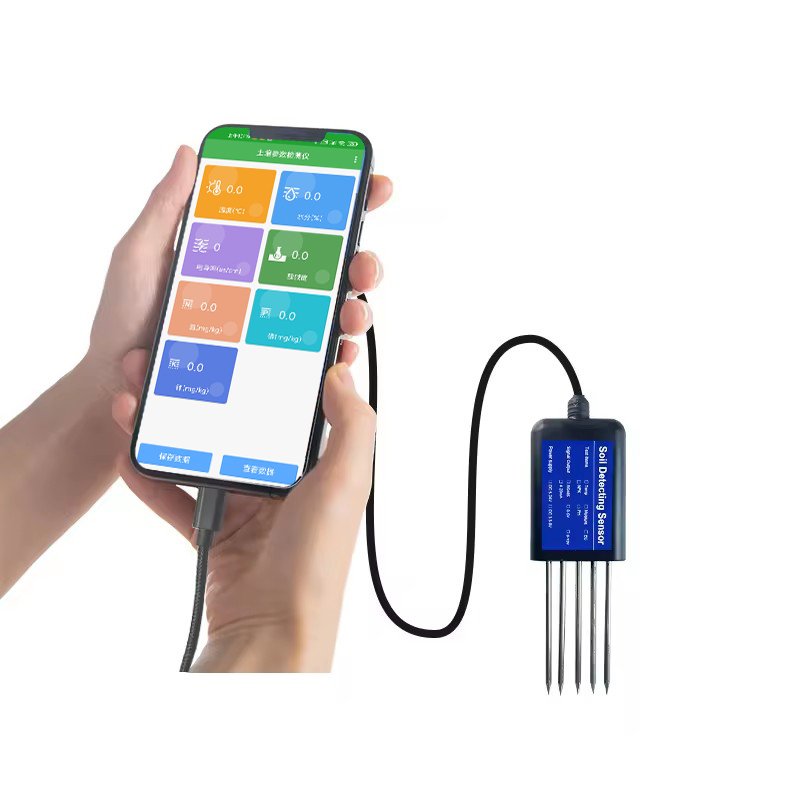 7-in-1 Soil Tester Temperature Humidity Sensor Transmitter Greenhouse Agriculture RS485 Moisture Conductivity EC NPK PH Detector